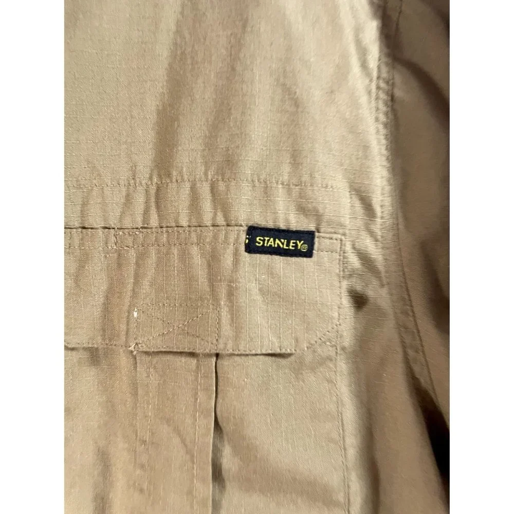 Stanley Men's XL Light Brown Short Sleeve Work Button Up Shirt - Picture 3 of 5